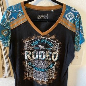Turquoise & Suede Graphic Tee